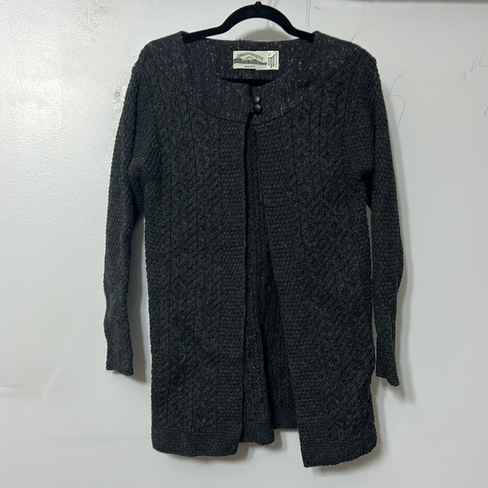 Aran Crafts Charcoal Button-Up Cardigan - Picture 2 of 6